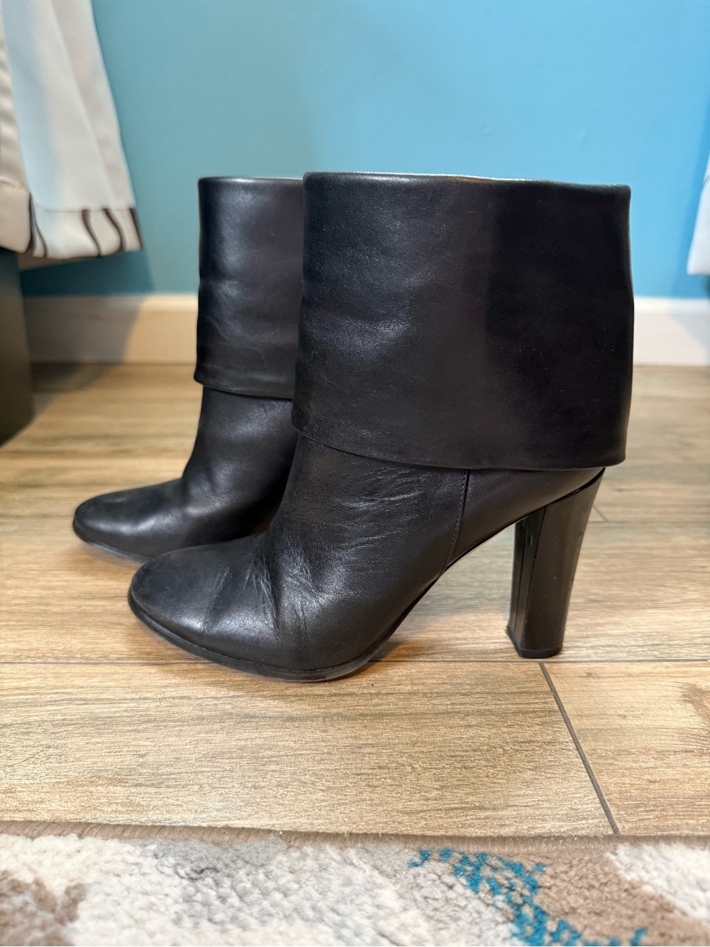 Ann Taylor Black Fold Over Ankle Boots